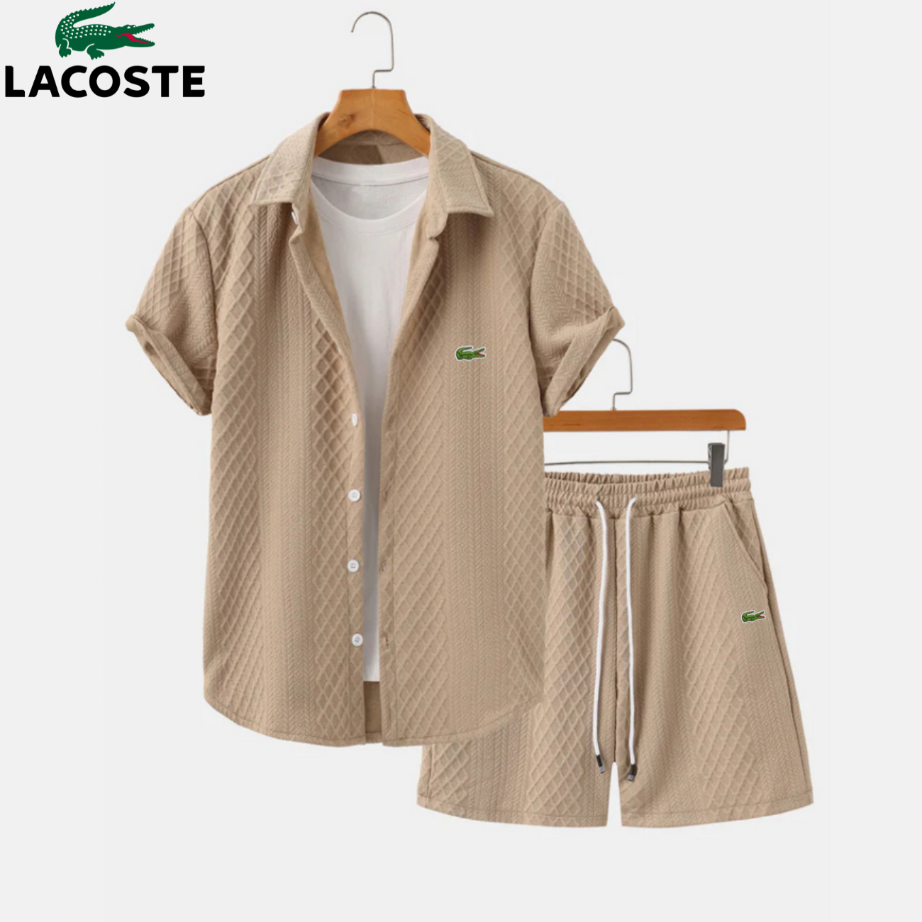 Set Overhemd & Short Heren Ruitjesknit