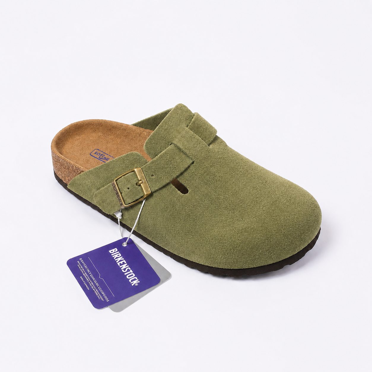 Birkenstock Boston Classic Klompen Suède Taupe