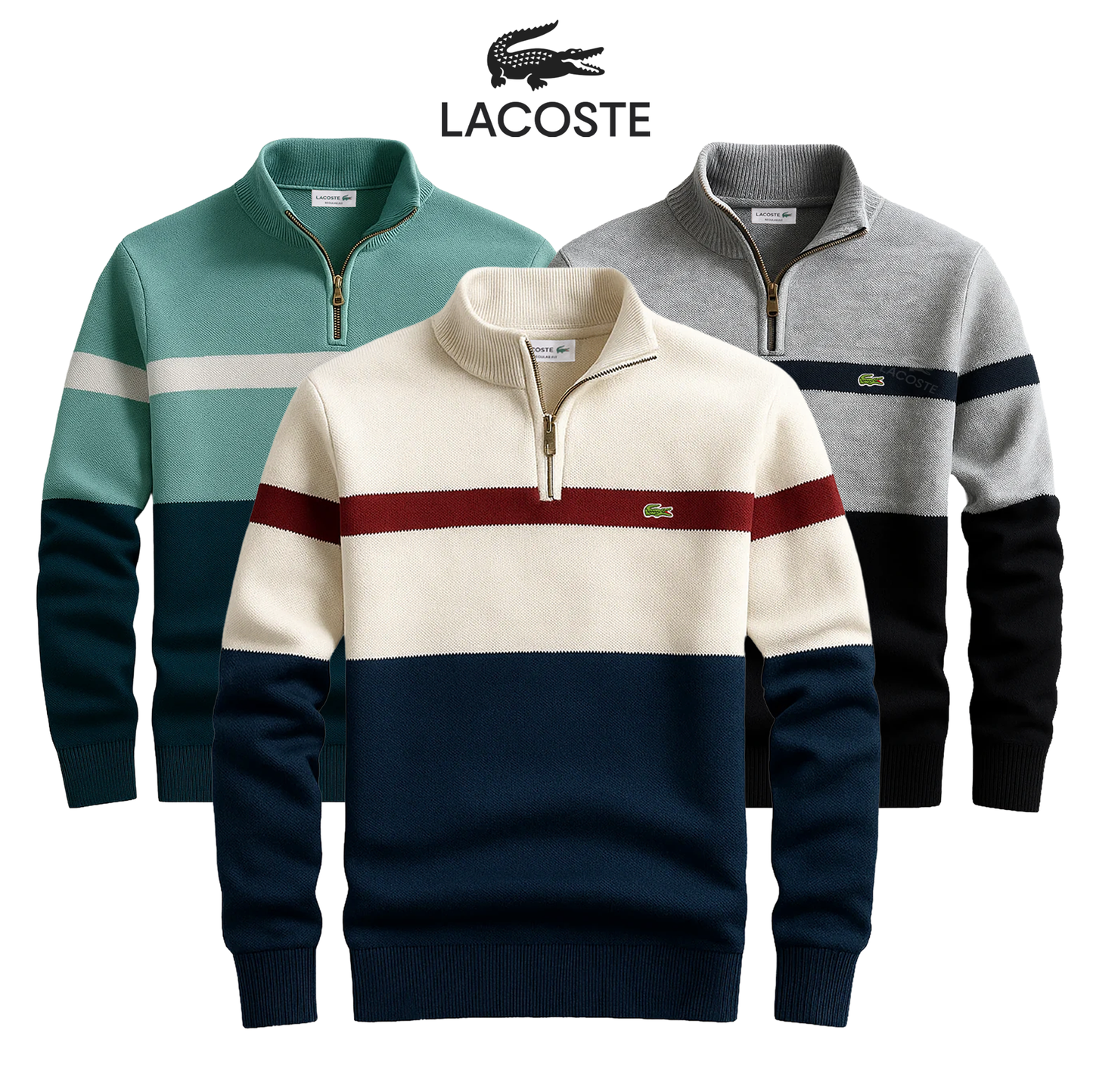 LC Heritage Gestreepte Quarter-zip