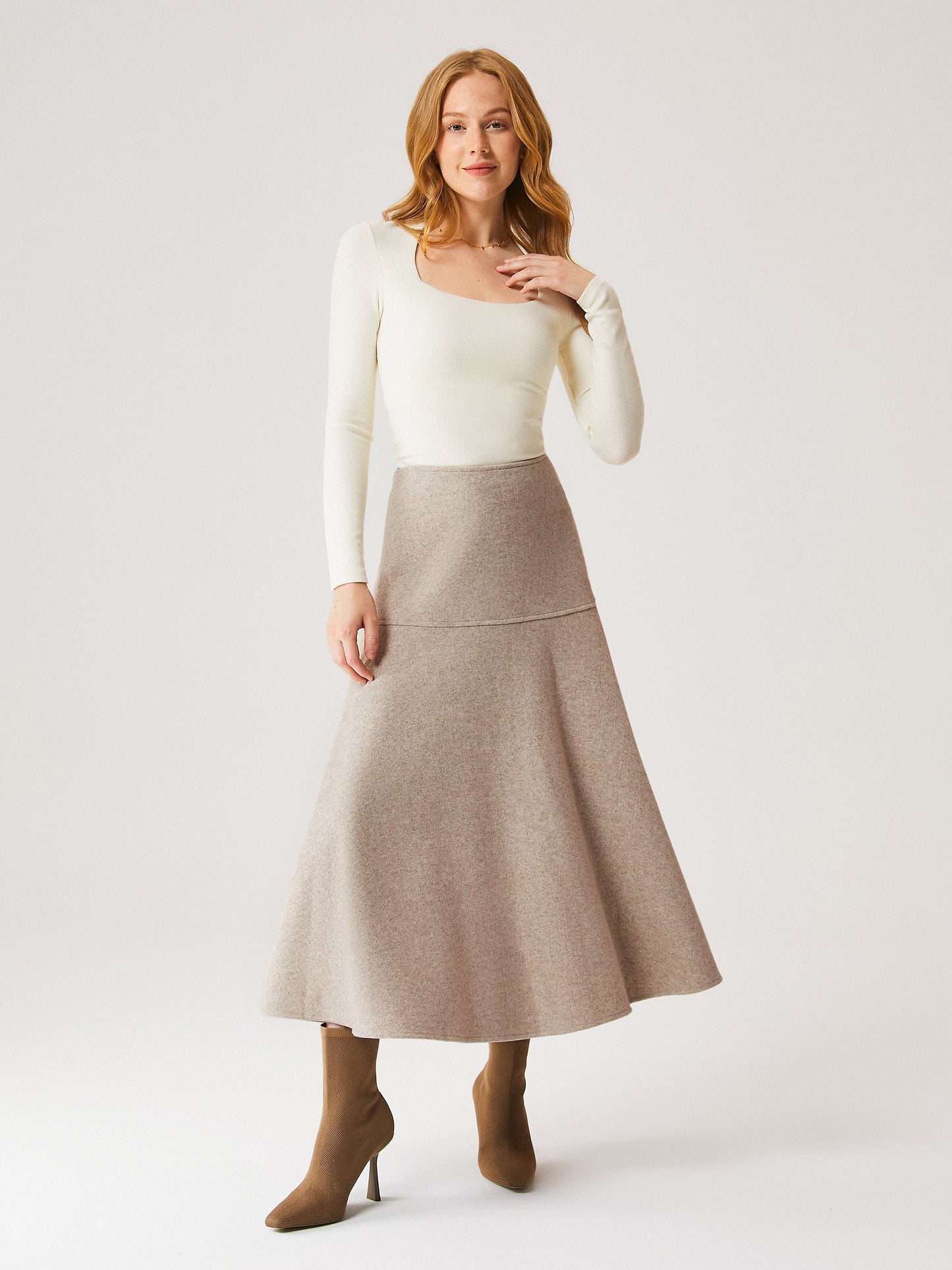 Wollook Uitlopende Maxirok