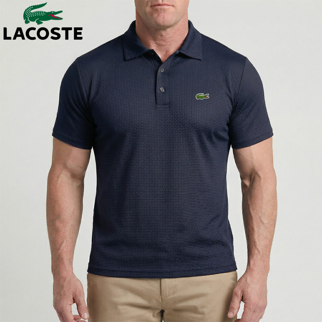 Wafelgebreide Tech Polo Heren