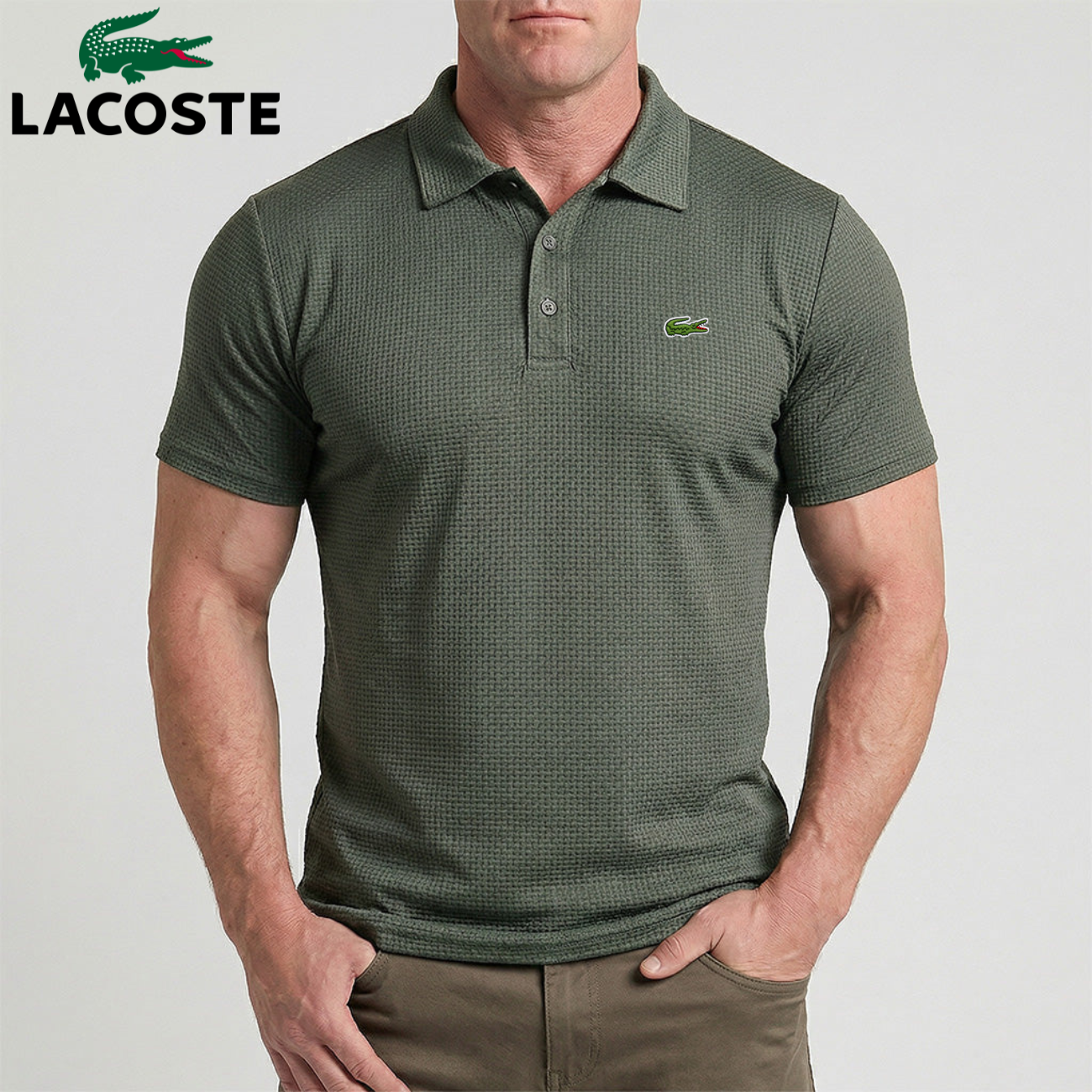 Wafelgebreide Tech Polo Heren