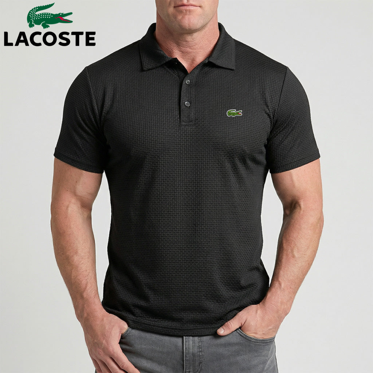 Wafelgebreide Tech Polo Heren