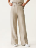 Pull-on Broek met Hoge Taille en Rechte Pijp