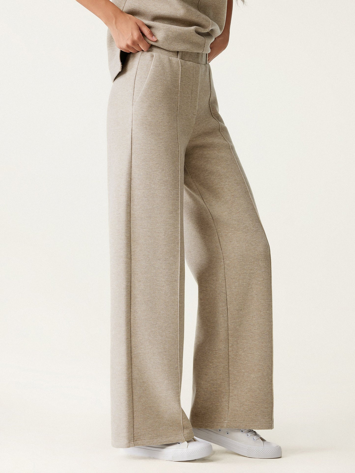 Pull-on Broek met Hoge Taille en Rechte Pijp