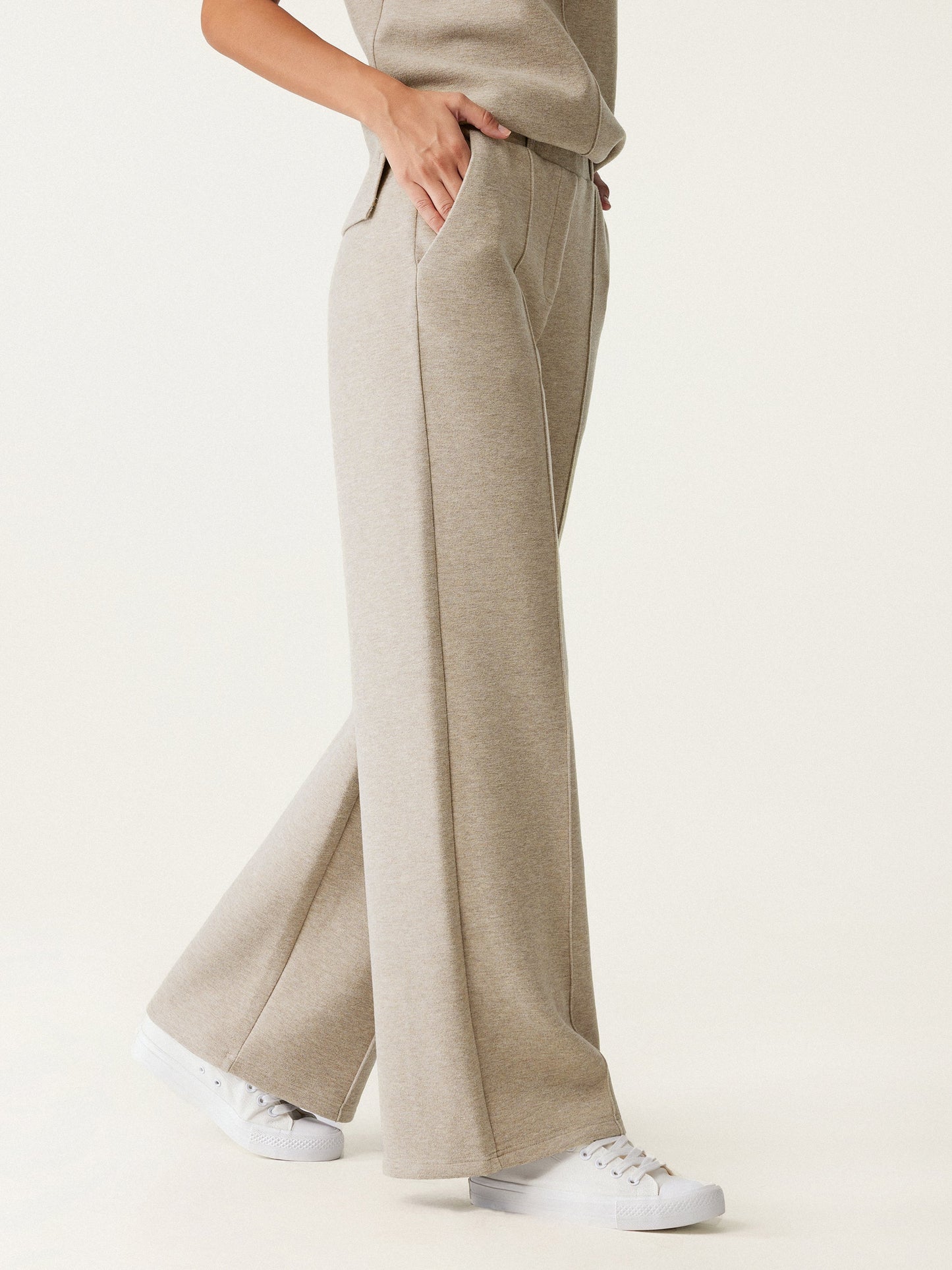Pull-on Broek met Hoge Taille en Rechte Pijp