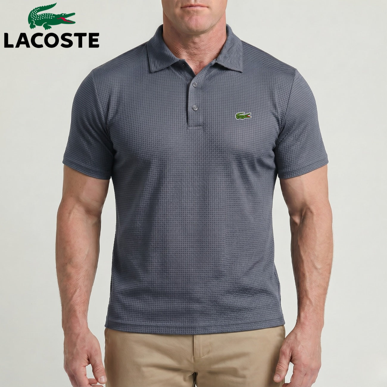 Wafelgebreide Tech Polo Heren