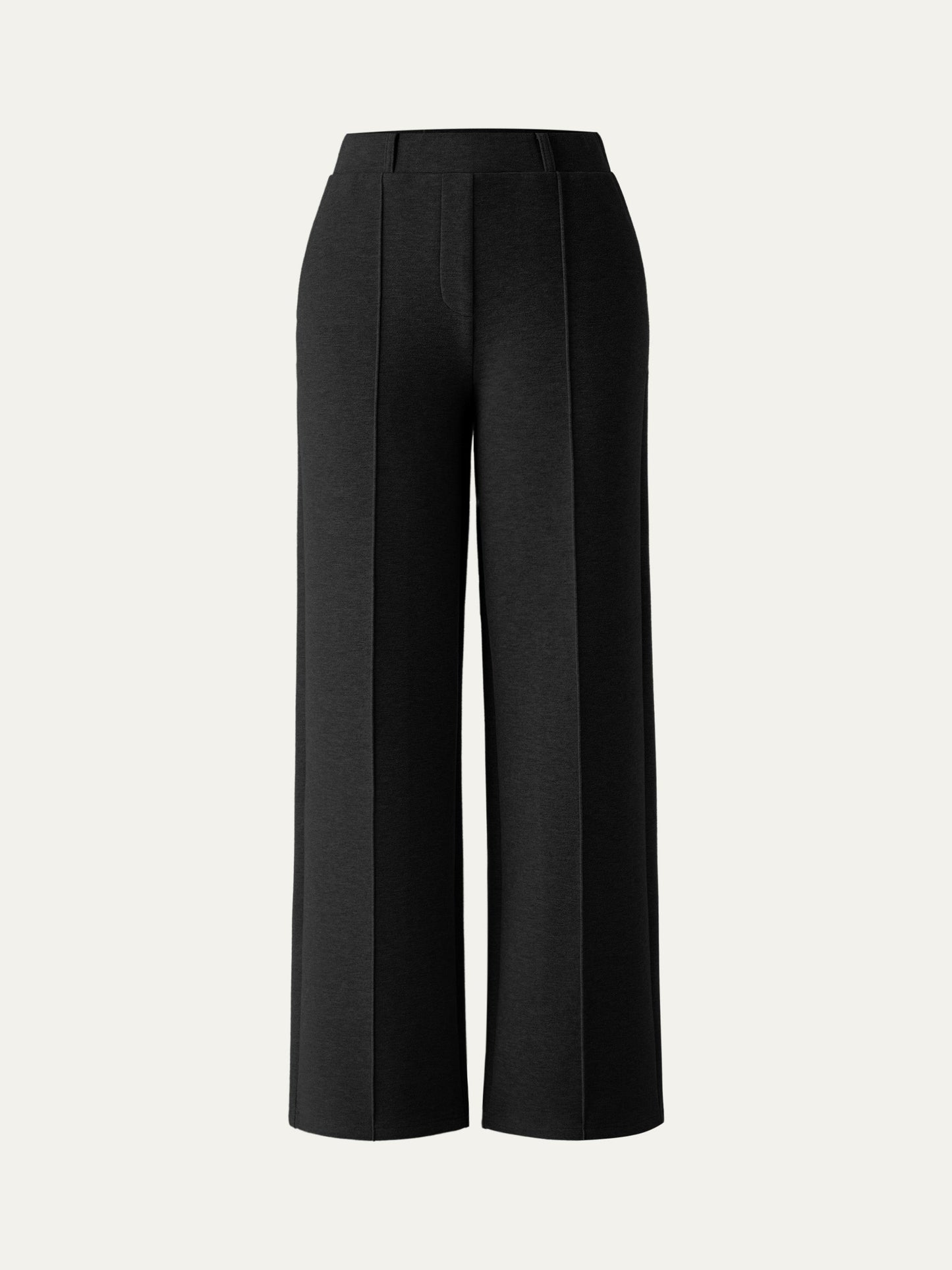Pull-on Broek met Hoge Taille en Rechte Pijp