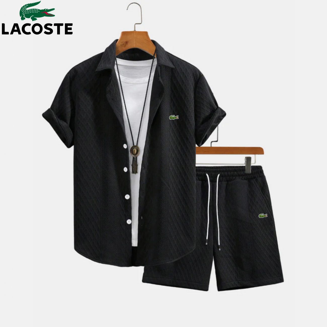 Set Overhemd & Short Heren Ruitjesknit