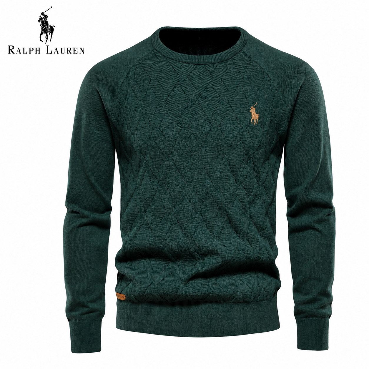 RL- Heritage Trui met Diamantbreisel en Ronde Hals