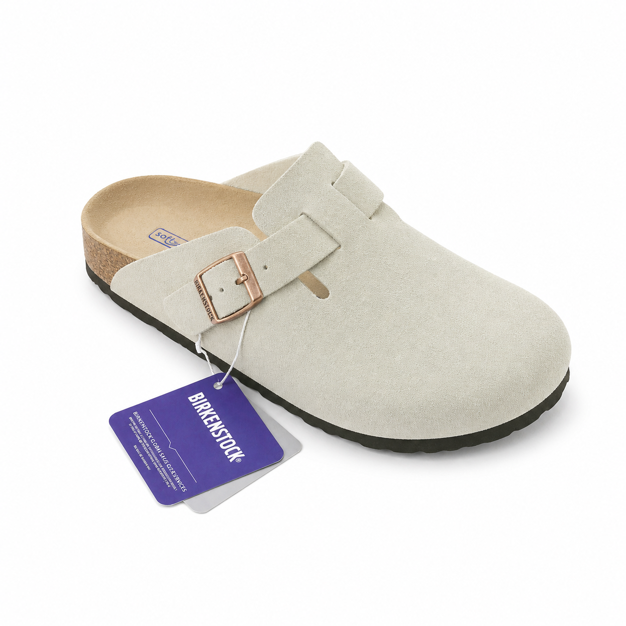 Birkenstock Boston Classic Klompen Suède Taupe