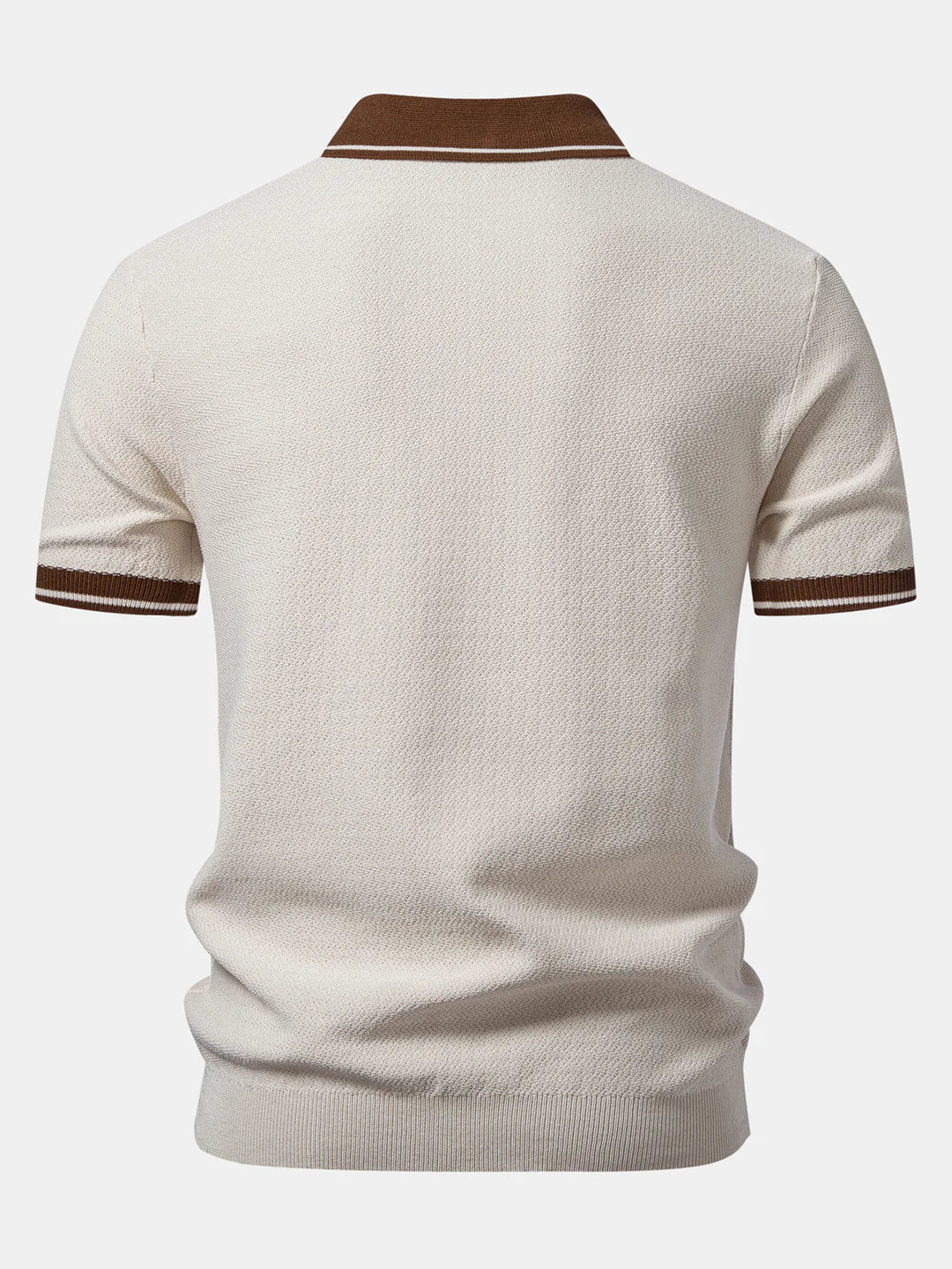 Premium Gebreide Polo met Rits en Contrast