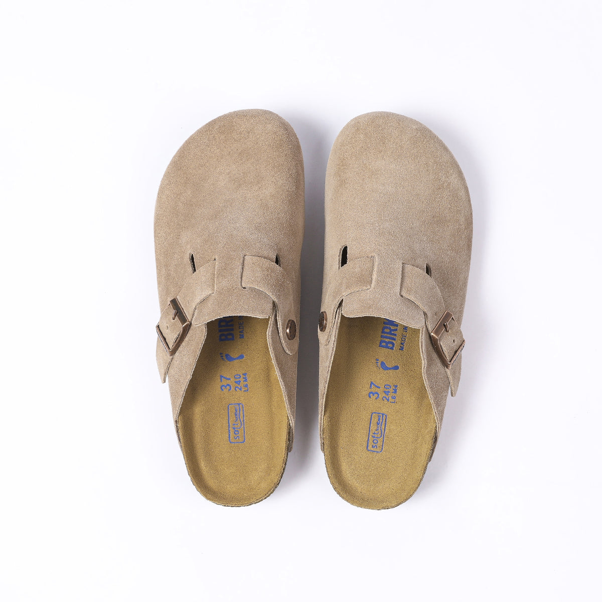 Birkenstock Boston Classic Klompen Suède Taupe