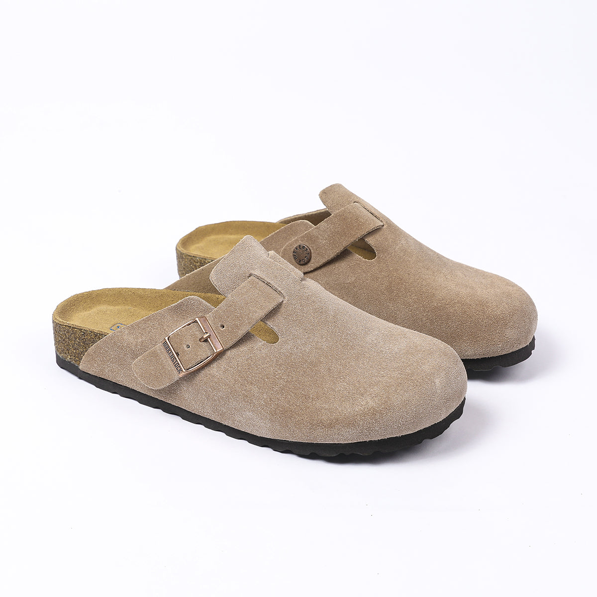 Birkenstock Boston Classic Klompen Suède Taupe