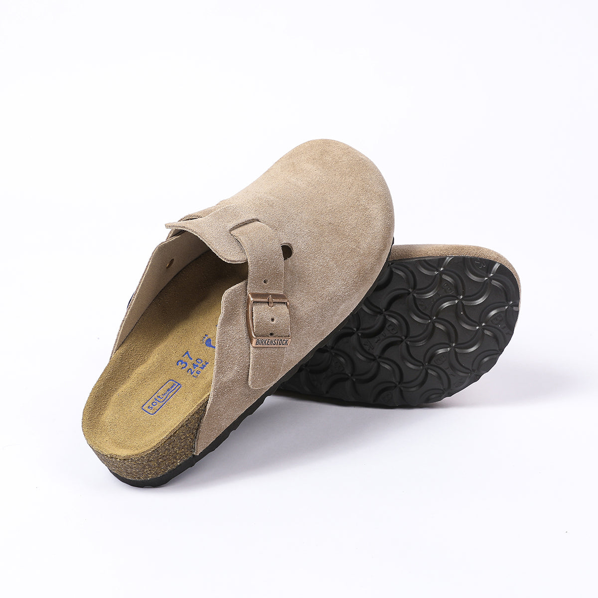 Birkenstock Boston Classic Klompen Suède Taupe