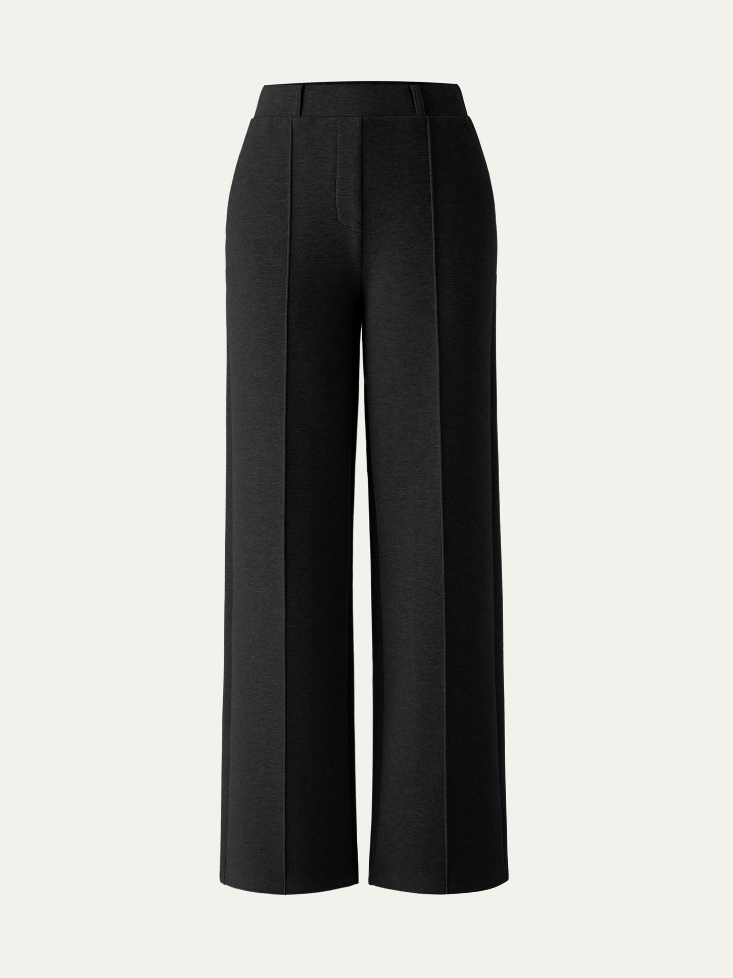 Pull-on Broek met Hoge Taille en Rechte Pijp
