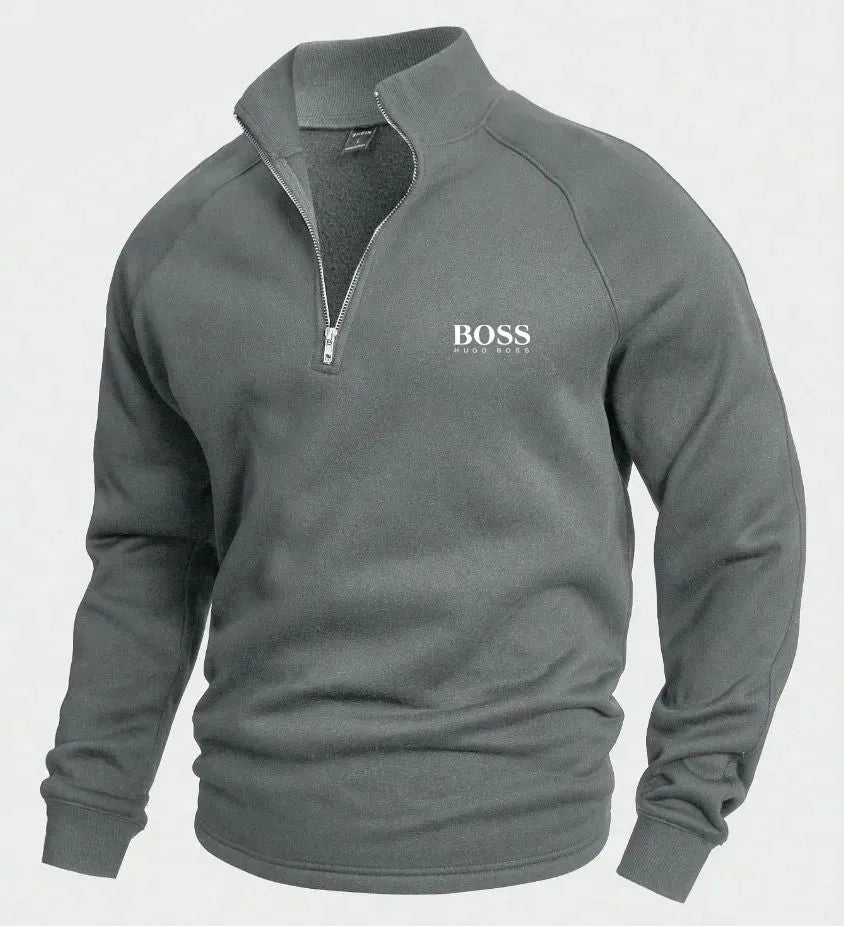 Heritage half-zip trui grijs