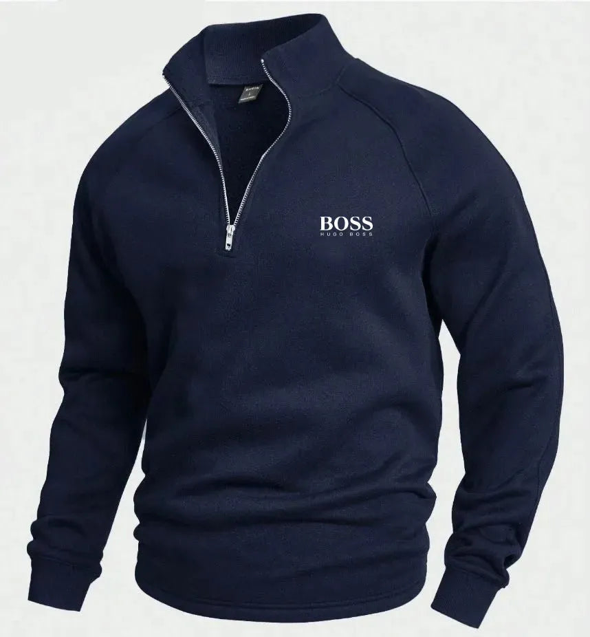 Heritage half-zip trui marineblauw