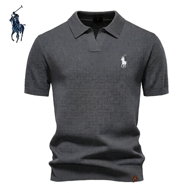 Piqué Polo met Open Kraag