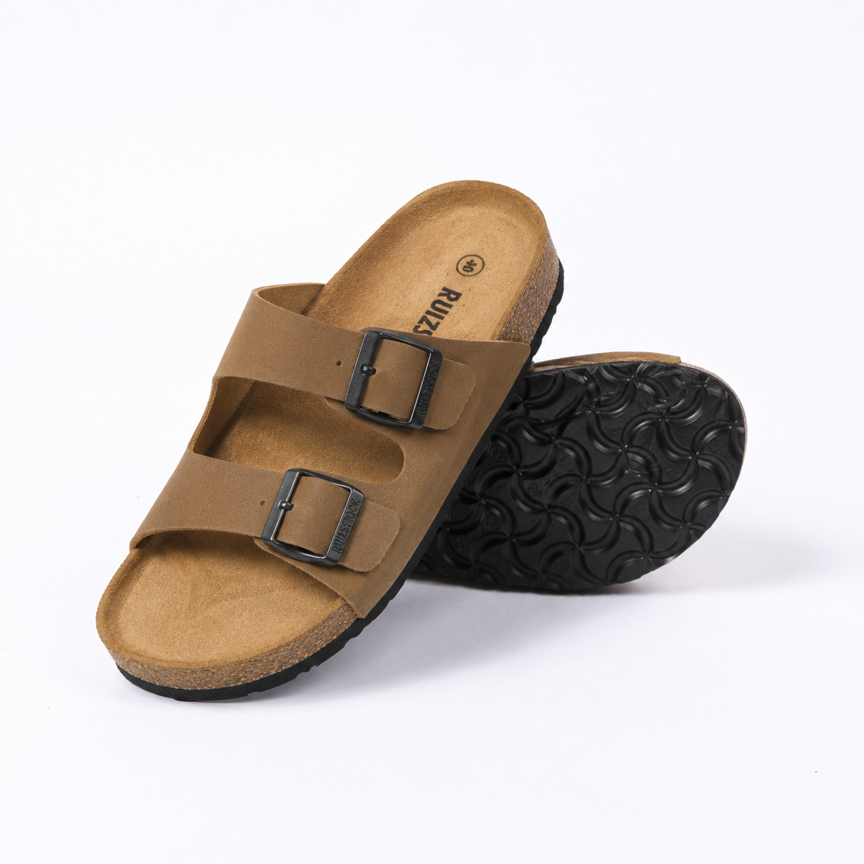 Birkenstock Boston Classic Sandalen Suède Taupe