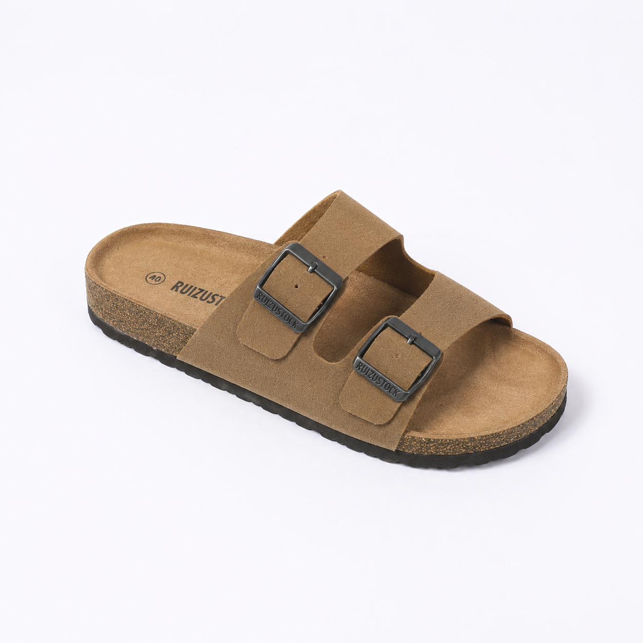 Birkenstock Boston Classic Sandalen Suède Taupe