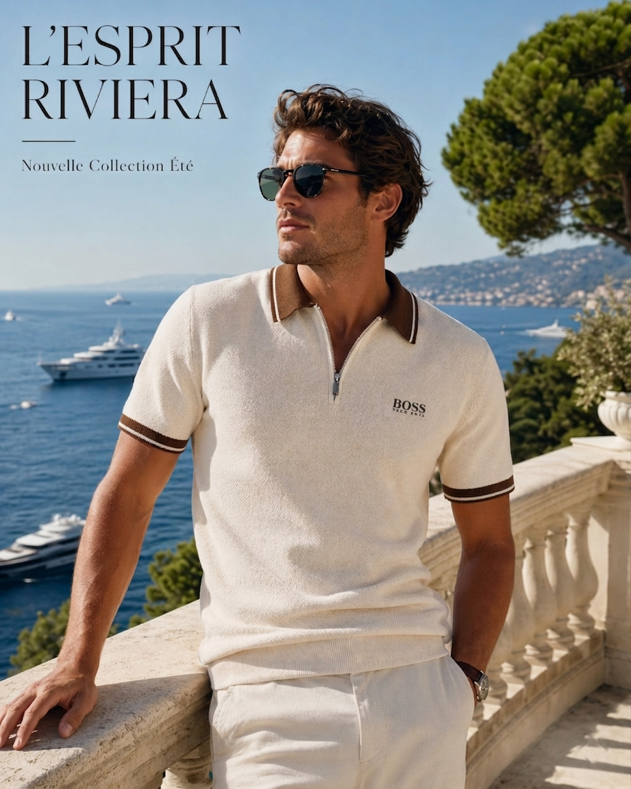 Premium Gebreide Polo met Rits en Contrast
