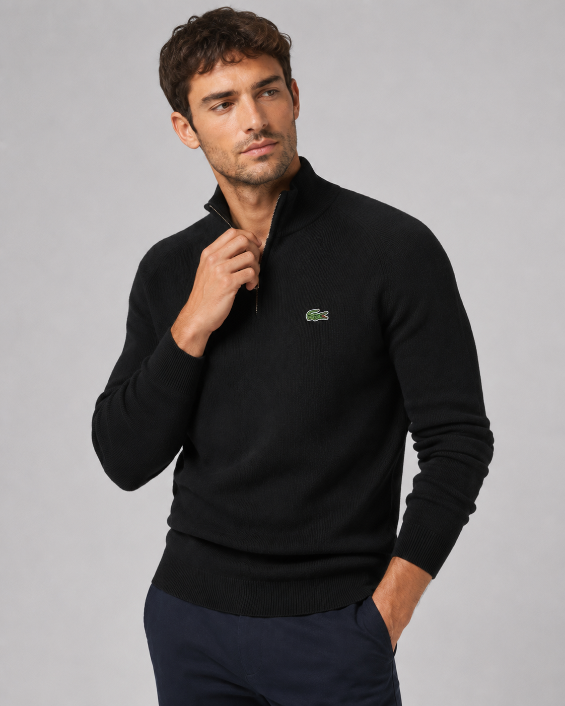 Winter cardigan - black on model